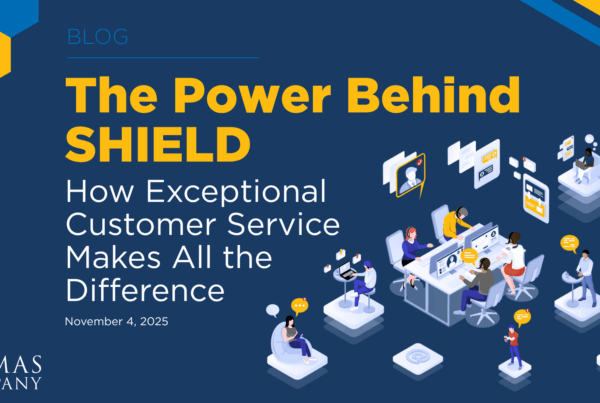 Graphic shows article title, The Power Behind SHIELD: How Exceptional Customer Service Makes All the Difference. The article is dated November 4, 2025.