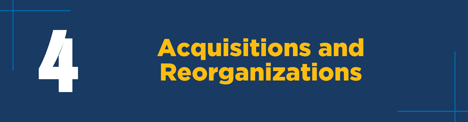 #4: Acquisitions and Reorganizations
