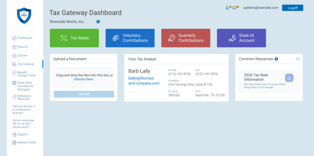 Tax Gateway Dashboard | Thomas & Company